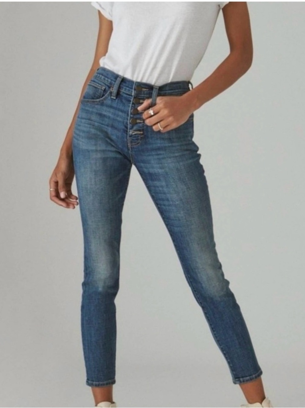 Lucky Brand High-Rise Button-Fly Ankle Jeans
